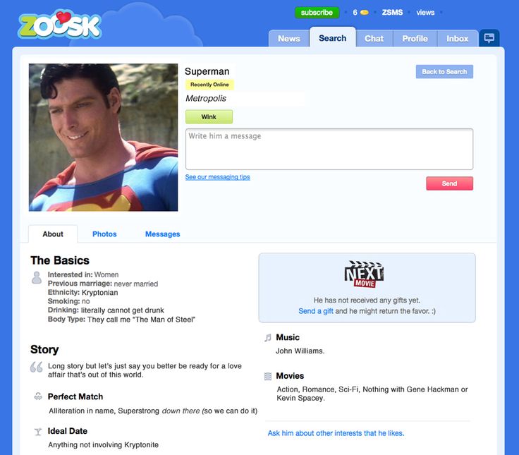 male profile for dating site